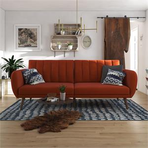 Allora Linen Futon in Persimmon Orange
