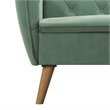Allora Memory Foam Velvet Futon Sofa Bed in Light Green
