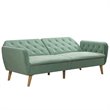 Allora Memory Foam Velvet Futon Sofa Bed in Light Green