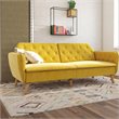 Tallulah Velvet Mustard Yellow Sofa Bed Rectangular Convertible 83