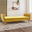 Tallulah Velvet Mustard Yellow Sofa Bed Rectangular Convertible 83
