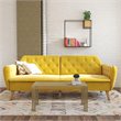 Tallulah Velvet Mustard Yellow Sofa Bed Rectangular Convertible 83