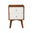 Allora 2 Drawer Two Tone Wood Nightstand in Acorn-White