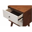 Allora 2 Drawer Two Tone Wood Nightstand in Acorn-White