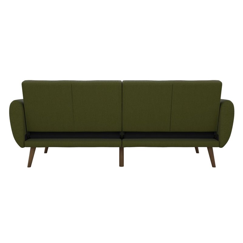 NewTitle: Allora Linen Green Sleeper Sofa Rectangular Ribbed Tufted Cushioned Back 81.5