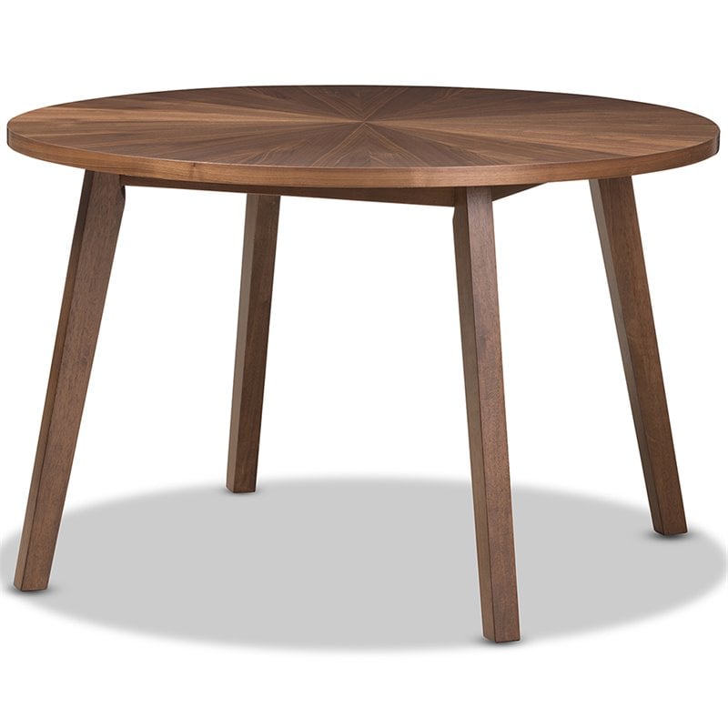 Allora 5 Piece Round Dining Set in Black and Walnut Brown