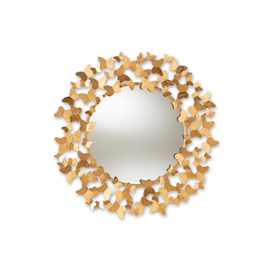 Allora Decorative Butterfly Wall Mirror in Gold
