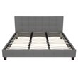 Allora Mid-Century Linen Fabric Upholstered King Bed in Gray