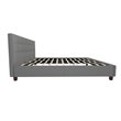 Allora Mid-Century Linen Fabric Upholstered King Bed in Gray
