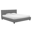 Allora Mid-Century Linen Fabric Upholstered King Bed in Gray