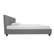 Allora Mid-Century Linen Fabric Upholstered King Bed in Gray