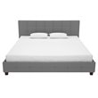 Allora Mid-Century Linen Fabric Upholstered King Bed in Gray