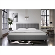 Allora Mid-Century Linen Fabric Upholstered King Bed in Gray