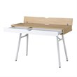 Allora Workstation with Cord Management and Storage in Pine