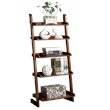 Allora Transitional Wood 5 Shelf Bookcase in Antique Oak