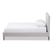 Allora Mid-Century Polyester Fabric Upholstered Queen Platform Bed in Gray