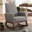 Allora Upholstered Rocker in Gray and Walnut