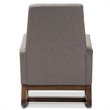 Allora Upholstered Rocker in Gray and Walnut