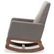 Allora Upholstered Rocker in Gray and Walnut