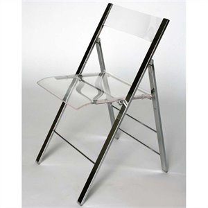 Allora Foldable Folding Chair in Clear (Set of 2)