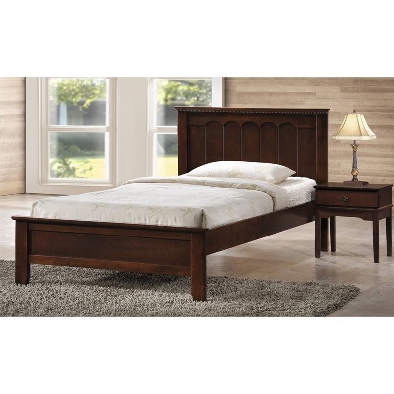 Allora Wood Twin Panel Bed in Cappuccino