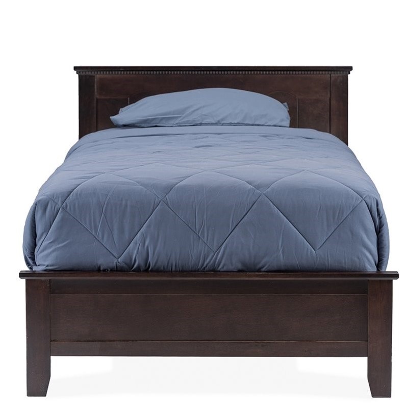 Allora Wood Twin Panel Bed in Cappuccino