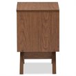 Allora 2 Drawer Nightstand in White and Walnut Brown