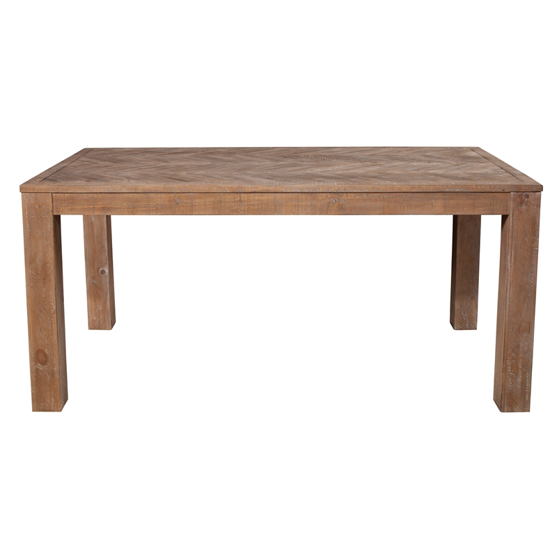 Allora Wood Fixed Top Dining Table in Weathered Natural (Brown)