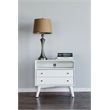 Allora Wood Large Wood 2 Drawer Nightstand in White