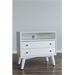 Allora Wood Large Wood 2 Drawer Nightstand in White