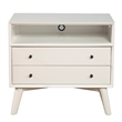 Allora Wood Large Wood 2 Drawer Nightstand in White