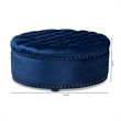 Allora Modern Tufted Velvet Coffee Table Ottoman in Blue