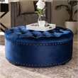 Allora Modern Tufted Velvet Coffee Table Ottoman in Blue