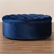 Allora Modern Tufted Velvet Coffee Table Ottoman in Blue
