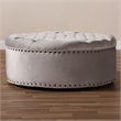 Allora Tufted Velvet Coffee Table Ottoman in Light Gray