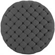 Allora Polyester Fabric Gray Ottoman Round Tufted 40