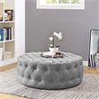 Modway Polyester Fabric Light Gray Ottoman Round Tufted 40