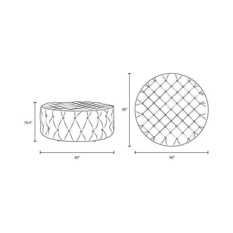 Modway Polyester Fabric Light Gray Ottoman Round Tufted 40