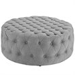 Modway Polyester Fabric Light Gray Ottoman Round Tufted 40