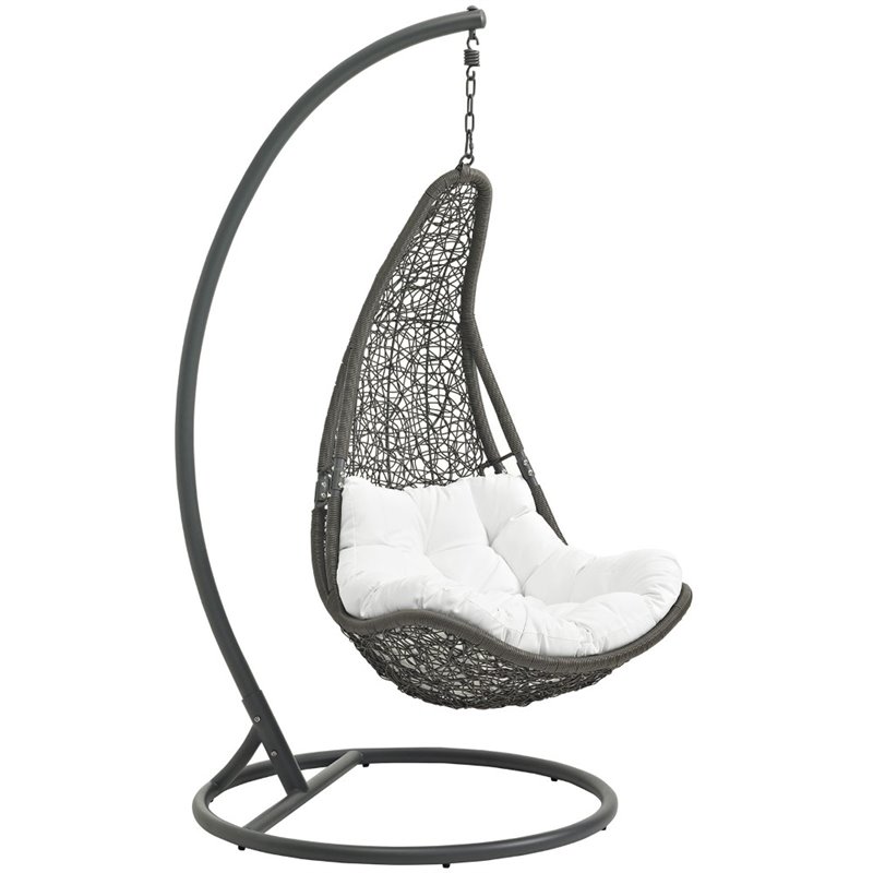 Allora Metal Gray/White Outdoor Swing Chair UV-Resistant 78
