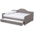 Allora Fabric Tufted Curved Headboard Full Daybed with Trundle in Gray