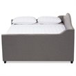 Allora Fabric Tufted Curved Headboard Full Daybed with Trundle in Gray
