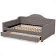 Allora Fabric Tufted Curved Headboard Full Daybed with Trundle in Gray