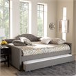 Allora Fabric Tufted Curved Headboard Full Daybed with Trundle in Gray