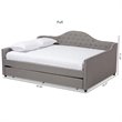 Allora Fabric Tufted Curved Headboard Full Daybed with Trundle in Gray