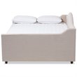 Allora Fabric Tufted Curved Headboard Full Daybed with Trundle in Light Beige