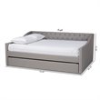 Allora Full Size Light Grey Upholstered Daybed with Trundle