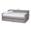 Allora Full Size Light Grey Upholstered Daybed with Trundle