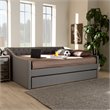 Allora Full Size Light Grey Upholstered Daybed with Trundle
