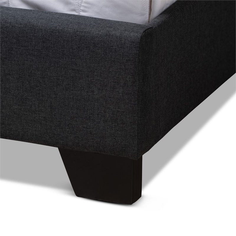 Allora Fabric Tufted King Bed in Charcoal Grey